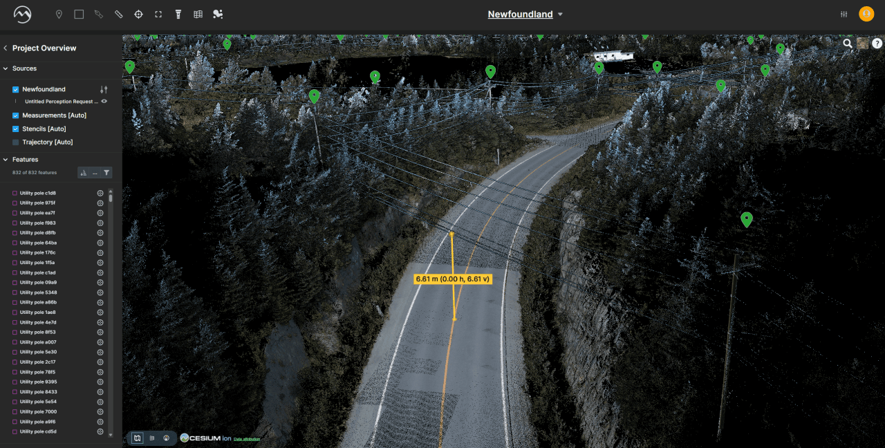 SAG MEASUREMENTS ON WIRES WITHIN DIGITAL SURVEYOR