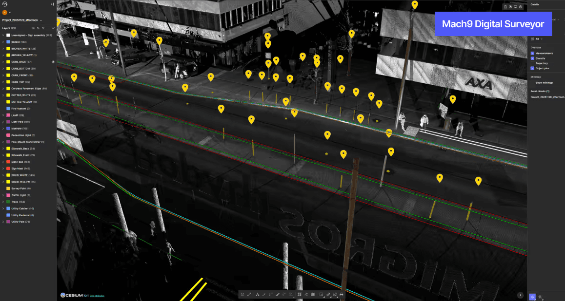 Data imported from Leica Pegasus Office into Mach9 Digital Surveyor