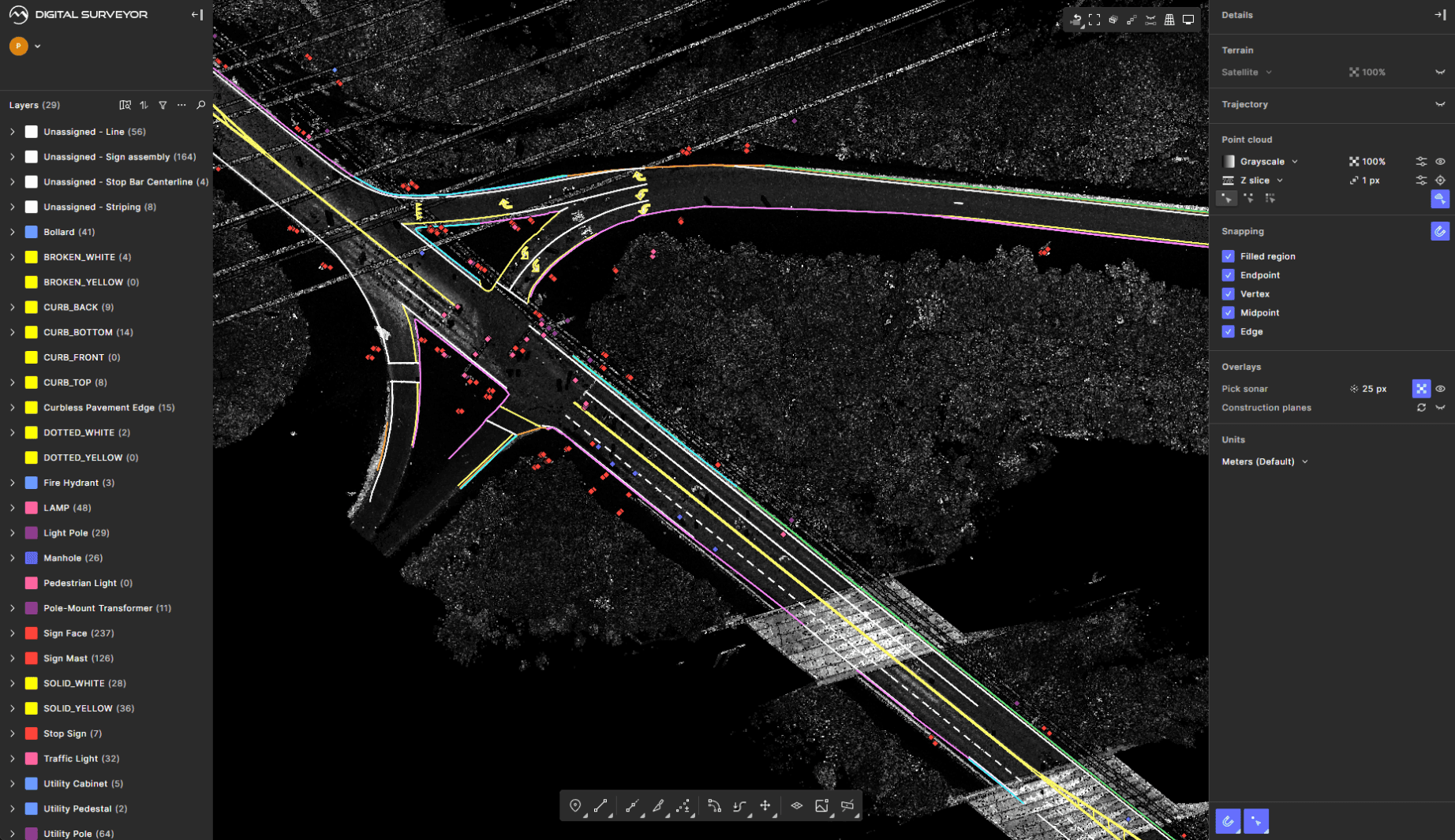 Mach9 Digital Surveyor extracting features from Leica LGSx point cloud data